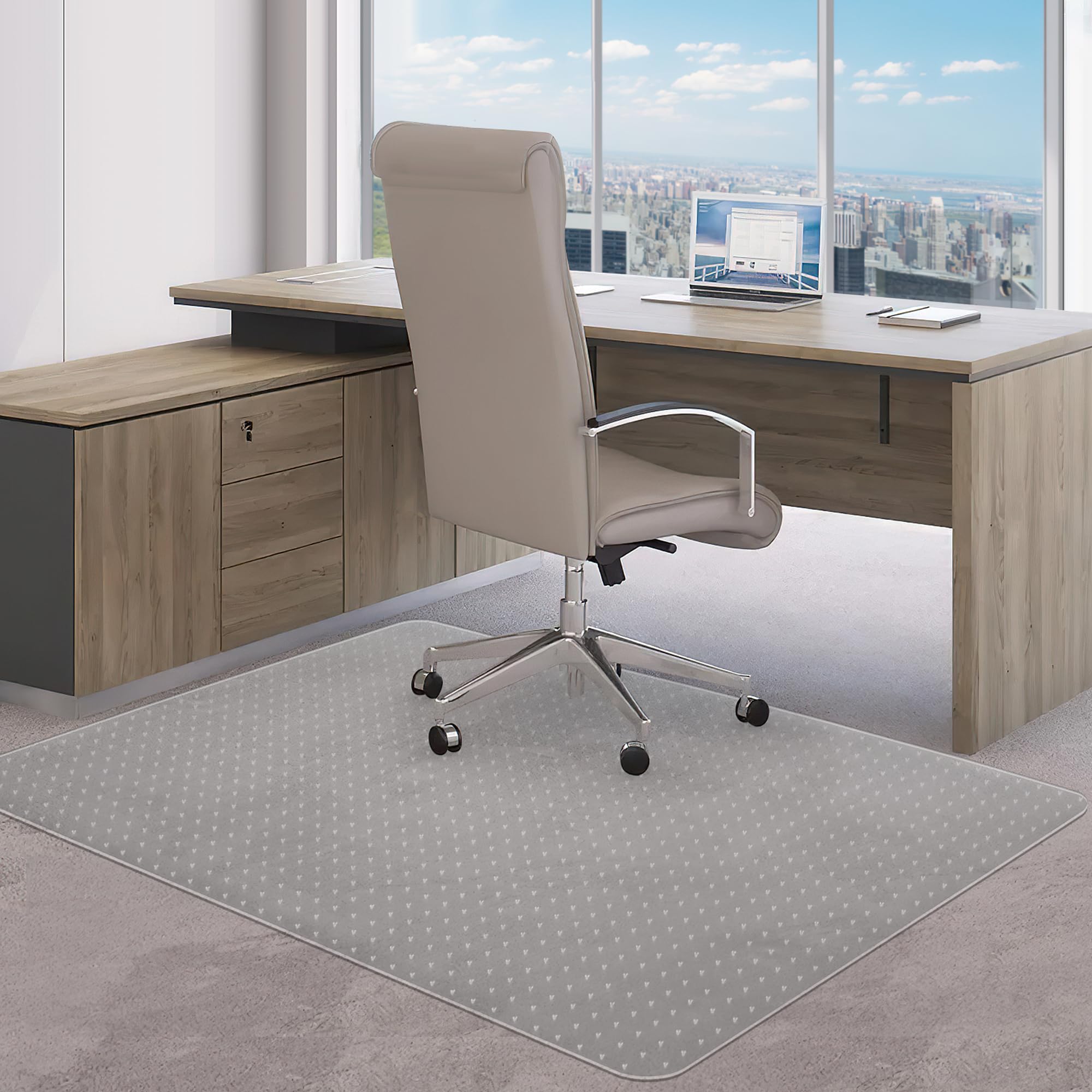BesWin Chair Mat for Carpets, 30 X 48 Transparent Office Chair Mat for Low Pile Carpeted Floors, Computer Desk Chair Mat for