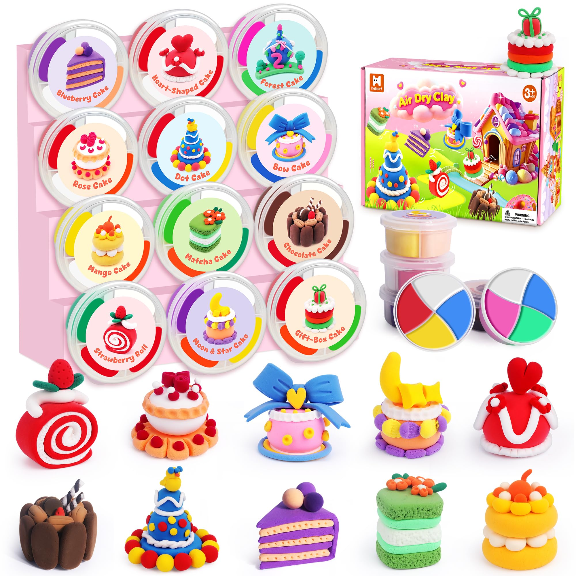 Air Dry Clay for Kids, 12 Boxes Modeling Clay Kit, DIY Molding Clay with Sculpting Tools and Tutorial, Ultra Light, Safe & Non-T