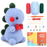 Picknmake Dinosaur Crochet Kit For Beginners Adults Kids Diy Crochet Starter Kit With Yarn Crochet Hooks Stitch Markers Polyfill