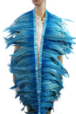 9 Color 2 Yard Long,10-12 inch Height Rooster Coque Feather Fringe Trim, for Skirt Dress Costume Roster Feather Trim (Turquoise 