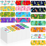 Estune 75 Pcs Kids Bandages Bulk Dinosaur 15 Styles Fun Children's Adhesive Colorful PE Flexible Cute Cartoon Dinosaur Bandages 