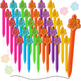 Sayglossy 30 Pcs Summer Hawaiian Luau Ballpoint Pens with Hibiscus Flower Decor Cute Tropical Hibiscus Flower 1.0 mm Black Gel I