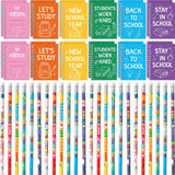 Crtiin 48 Pcs Back To School Gifts Bulk Spiral Notebooks Pencils Set Pocket Journal Teacher Gifts Bulk Thank You Teacher Gift Fo