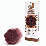 Dr.WOW Scrub Flower Temperature Sensitive Sponges, Earth Dahlia, 3 Count