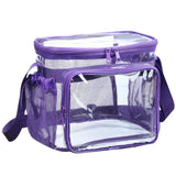 BORMELUN Medium Clear Bag with Pockets, gallon lunch boxes Shoulder Transparent Lunch Bag see thru Plastic Correctional Concets 