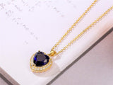 AILUOR Titanic Heart of the Ocean Necklace, Gold Plated Blue Sapphire Crystal Necklace Pendants Jewelry Valentines Mother's Day