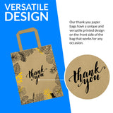Reli. Paper Bags | 110 Pcs Bulk | 8x4.5x10.25 | Paper Thank You Bags | Brown Kraft Handles | Printed Small Thank You Giftb