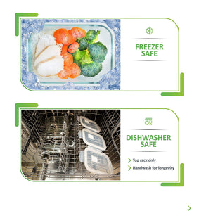 (5-pack, 30oz) Glass Food Storage Containers with Lids - Leak Proof Meal Prep Lunch/Freezer Containers - Microwave Oven Dishwash