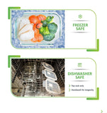 (5-pack, 30oz) Glass Food Storage Containers with Lids - Leak Proof Meal Prep Lunch/Freezer Containers - Microwave Oven Dishwash