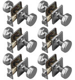 STARPY 6 Pack Polished Chrome Door Knobs with Square Rosette, Pismo Passage Door Knob for Hall & Closet, Non-Locking Interior Do