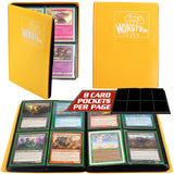Monster 4 Pocket Trading Card Binder - Matte Sunflower Orange Album, Anti-Theft TCG Protection w Side Loading Padded Pockets, Do