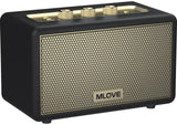 MLOVE A200 Portable Retro Bluetooth Speaker with Aux Input, USB Port, Micro SD Card Slot - Decorative Wireless Bookshelf Speaker