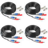SHD 4Pack 33Feet Video Power Cable - Camera BNC to RCA & BNC Female Connectors for CCTV Security System