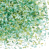 PH PandaHall 3500pcs Green Glass Beads Kits, 1000pcs Twist Bugle Beads, 12/0 2mm 1500pcs Round Glass Seeds Beads, 1000pcs 6mm Gl