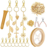 VioraWhite 213 Pcs Lip Gloss Keychain Making Kit 100 Pink Enamel Charms 32.81 ft Gold Chains for DIY Crafts Women(Gold)