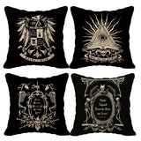 (RB) Dark Memento Mori The Undead Gothic Macabre Art Throw Pillow Case,18 x 18 Inch Set of 4,Gothic Home Decor, Gifts Wife, Sist