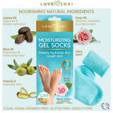 Moisturizing Socks - Premium Gel Silicone Aloe Foot Spa Socks (Up to Size 8.5) Infused with Vitamin E & JoJoba Oil - Self Care G