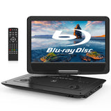 WONNIE 16.9 Portable Blu Ray Player with 14.1 1080P Full HD Large Swivel Screen, Blu-ray DVD Player with HDMI Out & AV Out, 4-