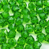 300pcs 8mm Acrylic Cube Faceted Acrylic Beads with Hole Plastic Spacer for Bracelets Necklace Earring Making Supplies (Green)