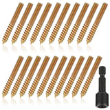 Hicarer 20 Pack 1/4-20 x 1-1/2 Inch Hanger Bolts Double Headed Bolts with Driver Self Tapping Screw Threaded Rod Screws for Furn