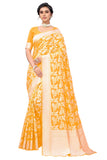 Glory Sarees Womens Banarasi Artificial Silk Saree With Blouse Piece (Kara124_Yellow)