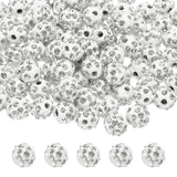 MECCANIXITY 50pcs 8mm Rhinestone Beads for Jewelry Making, Bling Disco Bead Sparkle Diamond Clay Bead for Necklace Bracelet Chri
