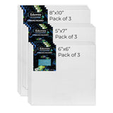 Eduway Canvas Board For Painting- (8X10 | 5X7 | 6X6) 3 Pcs Each | Premium Quality 7Oz Pre-Primed Cotton Canvas Board For Artists