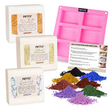 Pifito Soap Making Kit DIY Soap Making Supplies 3 lbs Melt and Pour Soap Base (Shea Butter, Goats Milk, Oatmeal), 8Pack Oxid
