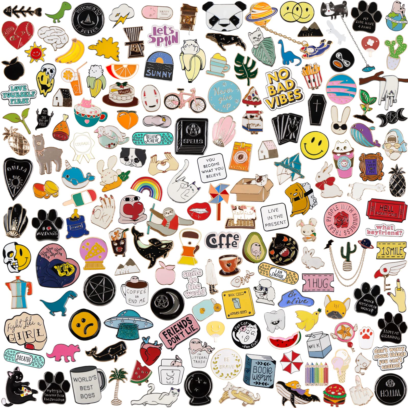 20 PCS Mixed Enamel Brooch Pins Bulk Set | Decoration Lapel Pin Clothes Accessories Birthday Christmas Festival Gift for Girls W