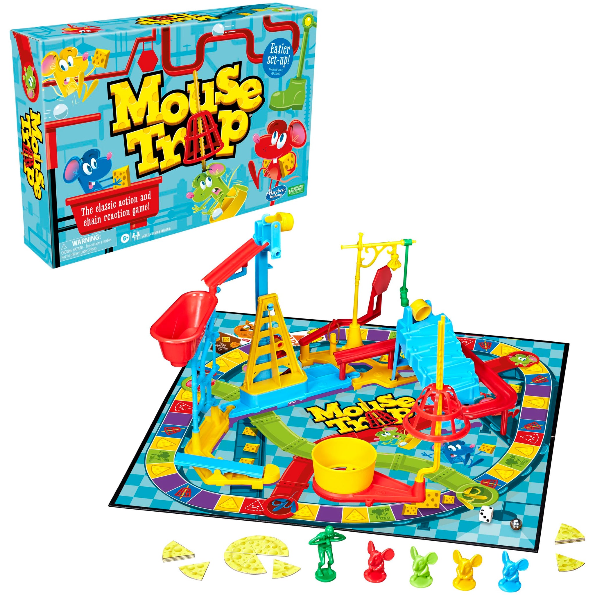 Hasbro Gaming Mouse Trap Board Game For Kids Ages 6 And Up,Classic Kids Game