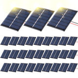 Kanayu 30 Pcs Mini Solar Panels 3V 120MA Small Polycrystalline Solar Cells Bulk DIY System Kits Epoxy Panel Module Photovoltaic 