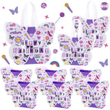 Sweetude 24 Pack Pop Music Purple Butterfly Birthday Party Decorations Singer Party Favor Butterfly Popular Music Gift Bags Sing