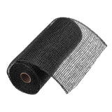 MECCANIXITY 10 Inch Poly Burlap Mesh for Wreath, Decorative Mesh Fabric Ribbon 10 Yard for Fall Easter Christmas Flower Bow, Bla