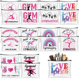 Kacctyen 20 Pcs Gymnastics Makeup Bag Inspirational Gymnastics Lover Gifts for Women Gymnast Cosmetic Bag Gymnast Stuff for Wome