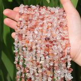 400pcs Natural Chip Stone Beads for Jewelry Making Red Hematoid 5-8mm Irregular Gemstones Healing Crystal Loose Rocks Bead Hole 