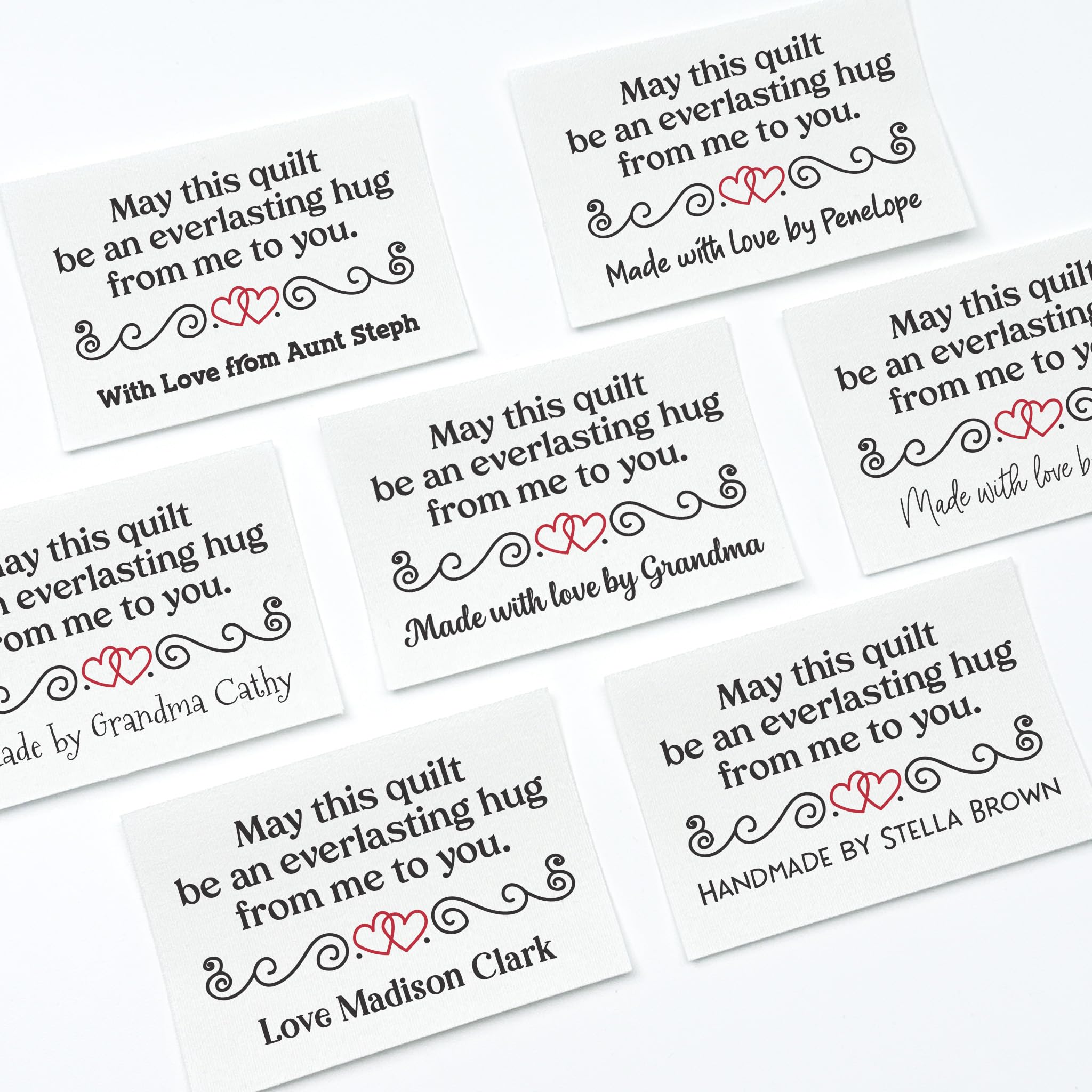 Personalized Cotton Fabric Tags 2  x3Each | Custom Sewing Labels, Set of 12 Labels - Sew On or Iron On - Gift for Quilters,