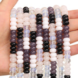 BONNY BOXX 1 Strand Natural 5 * 8mm Black White Shade Rondelle Beads, Natural Abacus Disk Stone Beads Loose Spacer Gemstone for 