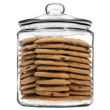 1 Gallon Glass Cookie Jar - Large Food Storage Container with Airtight Lid - Keep Fresh Flour, Chewy Pet Treats, Candy, Dried Fo