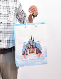PPJ  HAPPY BIRTHDAY CARTOON / CASTLE BLUE THEME PARTY (30 Pcs.) 300 GSM PAPER CARRY BAG, 16 Inch X 12 Inch X 4 Inch RETURN GIF