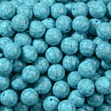BERMRO 16mm Acrylic Beads 100pcs Blue Stone Bead Pen Beadable Focal Spacer Beads for DIY Crafting Necklace Bracelet Jewelry Maki
