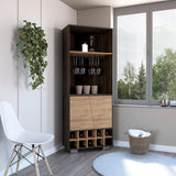 Fraktal Corner Bar Cabinet -Living Room -Dark Oak / Pine