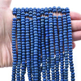HAAMIIQII 4x6mm Lapis Lazuli Rondelle Stone Spacer Beads, Abacus Disk Loose Gemstone Beads for Jewelry Making, DIY Bracelet, Nec