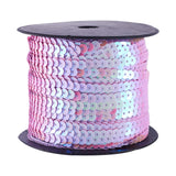 100 Yards AB Color Flat Round Paillette Sequin Trim Light Purple Spangle Sequin Rolls Spool String Beads 6mm for Crafts Embellis