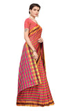 Gosriki Women'S Multicolor Cotton Blend Checks Print Saree With Blouse Piece(Stuti 20_Free Size),Multicolour,,B07WHQ7963