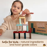 Honeysticks Block Crayons (16 Pack), Non Toxic Crayons for Kids, Toddlers, Made from Pure Beeswax and Food-Grade Colors, Long La