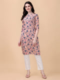 Wedani Women Crepe Printed Kurti (Krt497-Krt502) (Small Pink),Pink,S,Crepe,Straight,Kurti, kurta