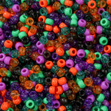 ANCADN 1000pcs Pony Beads 6 * 9mm Large Plastic Bead Halloween Style Beads for Hair Braiding Bracelets Making (Green&Purple&Oran