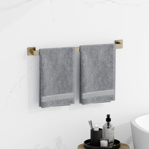 10-Piece Brushed Gold Bathroom Accessories Set - 23.6 Towel Bar, Towel Ring, Toilet Paper Holder & Hooks, Wall Mounted Bathroo