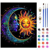 Lxmsja Moon Paint by Numbers Kit for Adults, Sun Acrylic Paint by Numbers for Adults Beginner, DIY Craft Supplies Oil Painting K