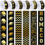 Juinte 60 Yard Black and White Homecoming Mum Ribbon, 7/8 Wide Football Satin Ribbon Roll for Gift Wrapping Homecoming Mum Supp